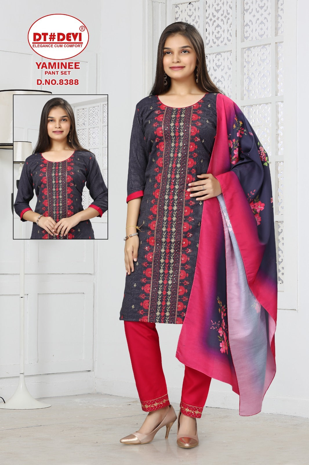 Yaminee-8388 Dt Devi Cotton Girls Readymade Pant Suits