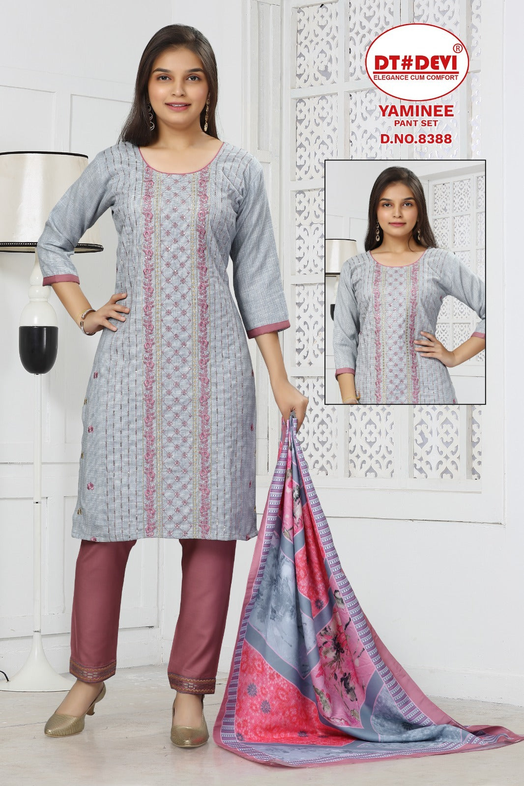 Yaminee-8388 Dt Devi Cotton Girls Readymade Pant Suits