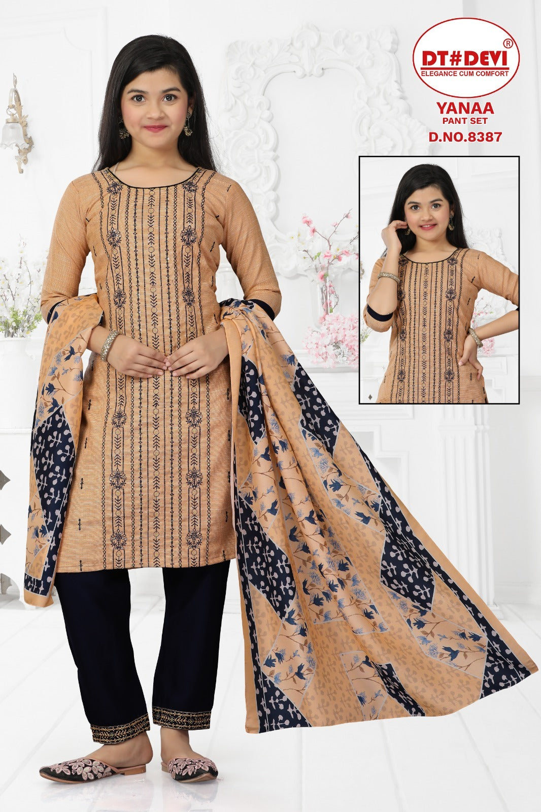 Yanaa-8387 Dt Devi Cotton Girls Readymade Pant Suits