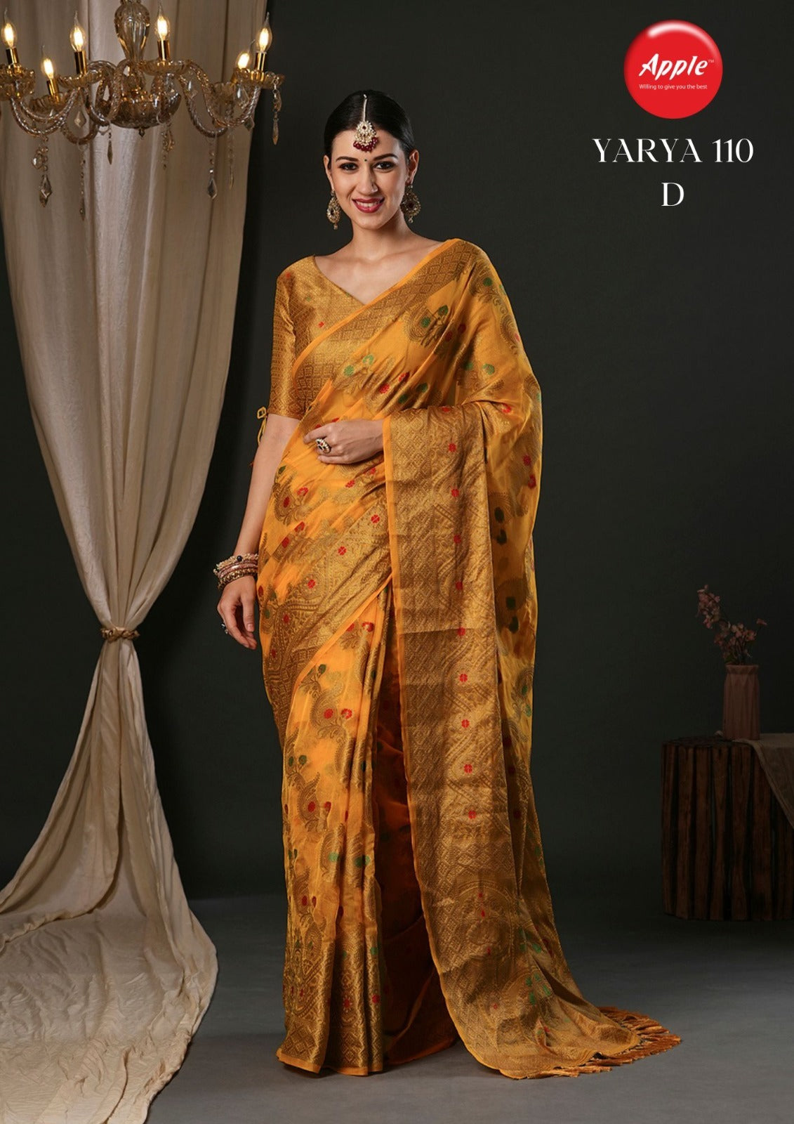 Yarya-110 Apple Organza Sarees