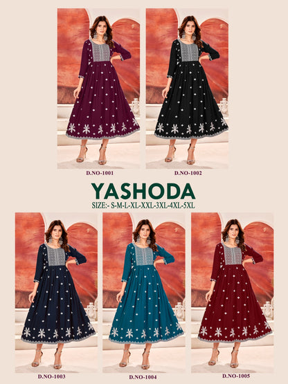 Yashoda Banwery Rayon Anarkali Kurtis