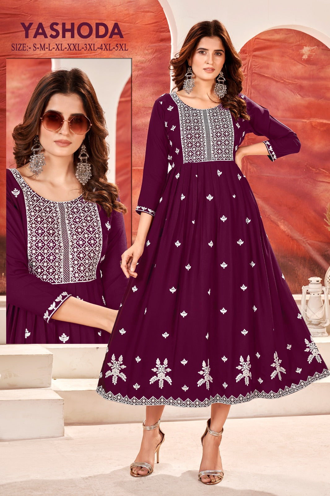 Yashoda Banwery Rayon Anarkali Kurtis