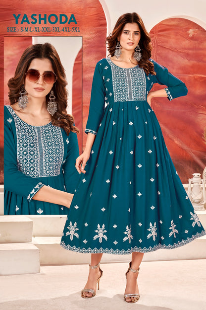 Yashoda Banwery Rayon Anarkali Kurtis