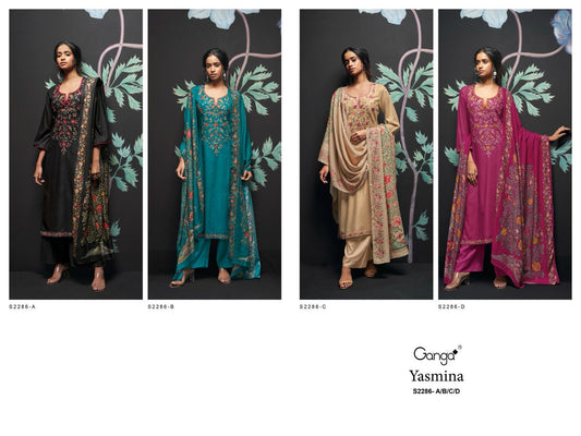 Yasmina-2286 Ganga Cotton Silk Plazzo Style Suits
