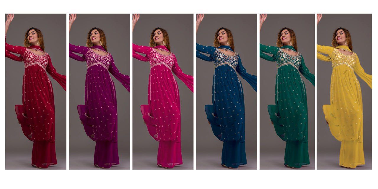 Yd 005 Kaleesha Fashion Georgette Readymade Plazzo Style Suits