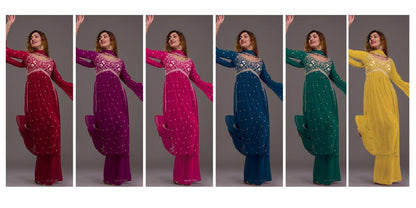 Yd 005 Kaleesha Fashion Georgette Readymade Plazzo Style Suits