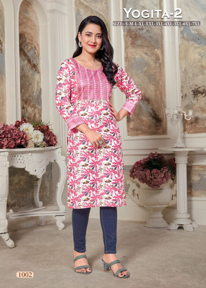 Yogita-2 Mf Rayon Knee Length Kurtis