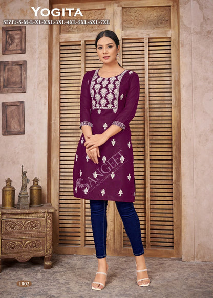 Yogita Mf Rayon Knee Length Kurtis