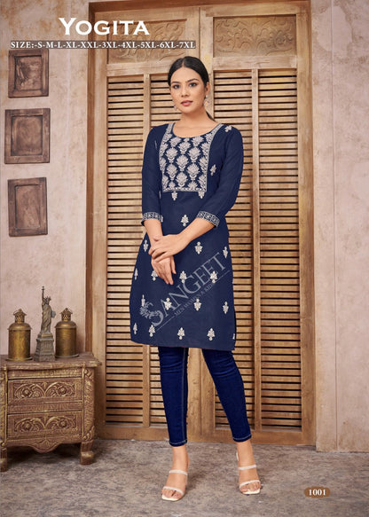 Yogita Mf Rayon Knee Length Kurtis