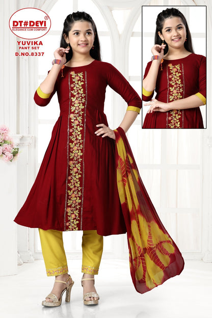 Yuvika-8337 Dt Devi Rayon Girls Readymade Pant Suits