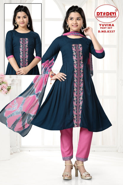 Yuvika-8337 Dt Devi Rayon Girls Readymade Pant Suits