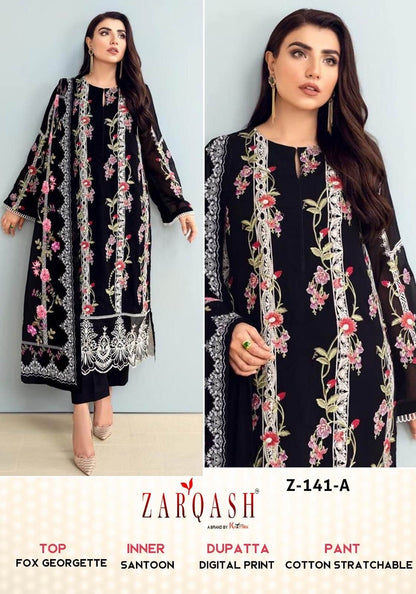 Z-141 Zarqash Georgette Pakistani Readymade Suits