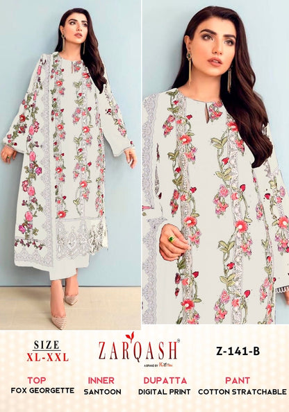 Z-141 Zarqash Georgette Pakistani Readymade Suits
