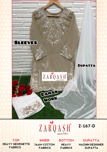Z-167 Zarqash Georgette Pakistani Readymade Suits