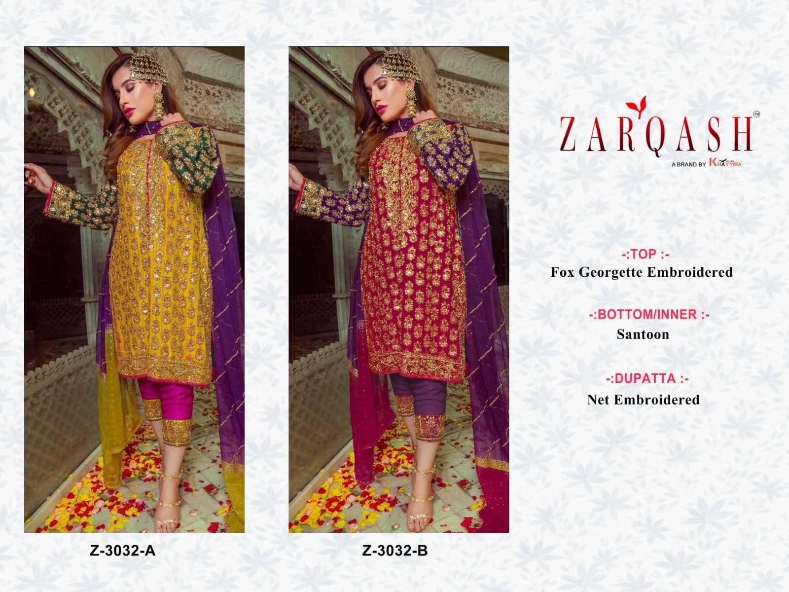 Z-3032 Zarqash Georgette Pakistani Salwar Suits