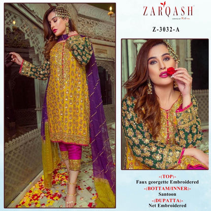 Z-3032 Zarqash Georgette Pakistani Salwar Suits