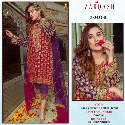 Z-3032 Zarqash Georgette Pakistani Salwar Suits