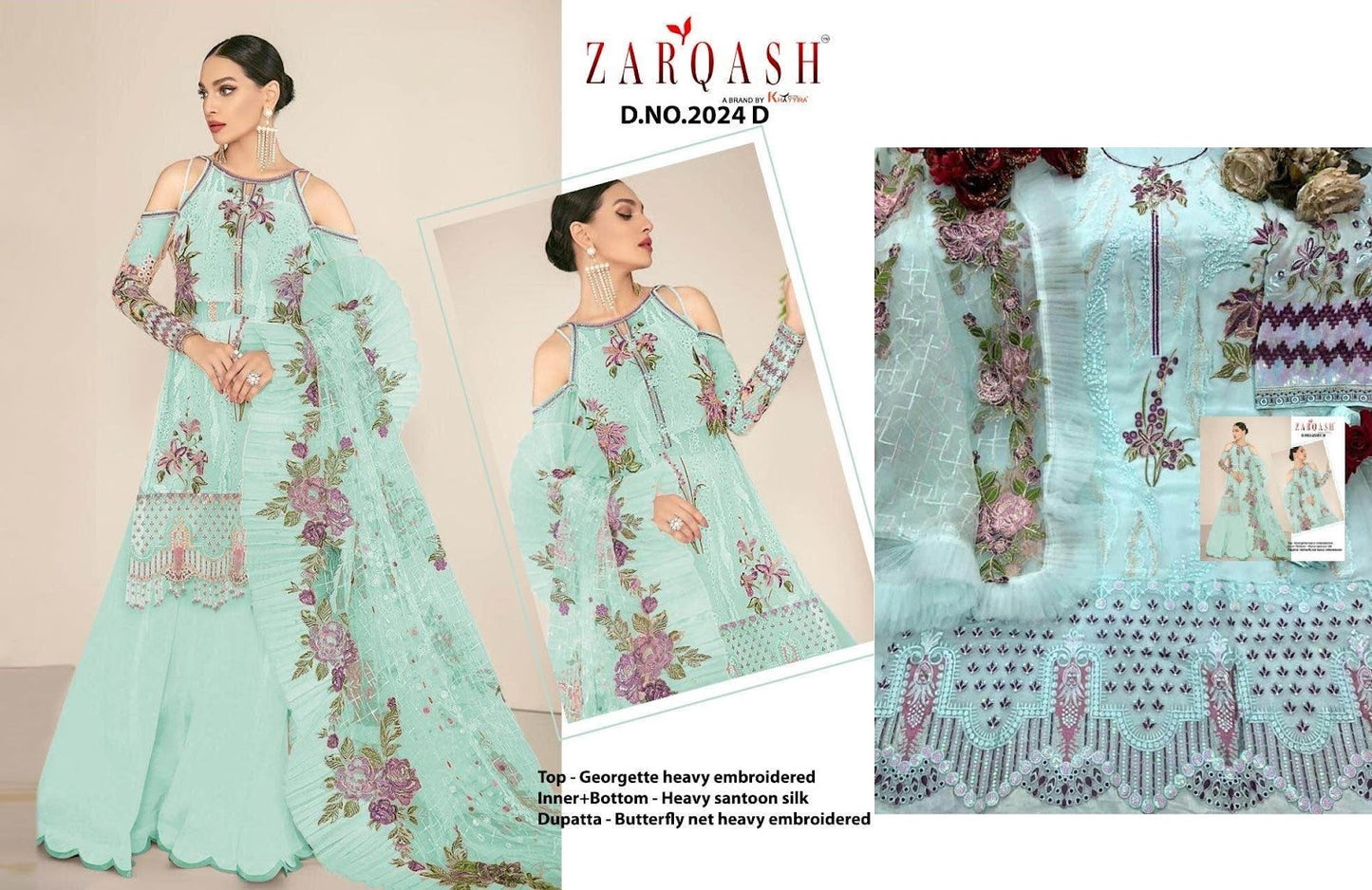 Z 2024 Zarqash Georgette Pakistani Salwar Suits