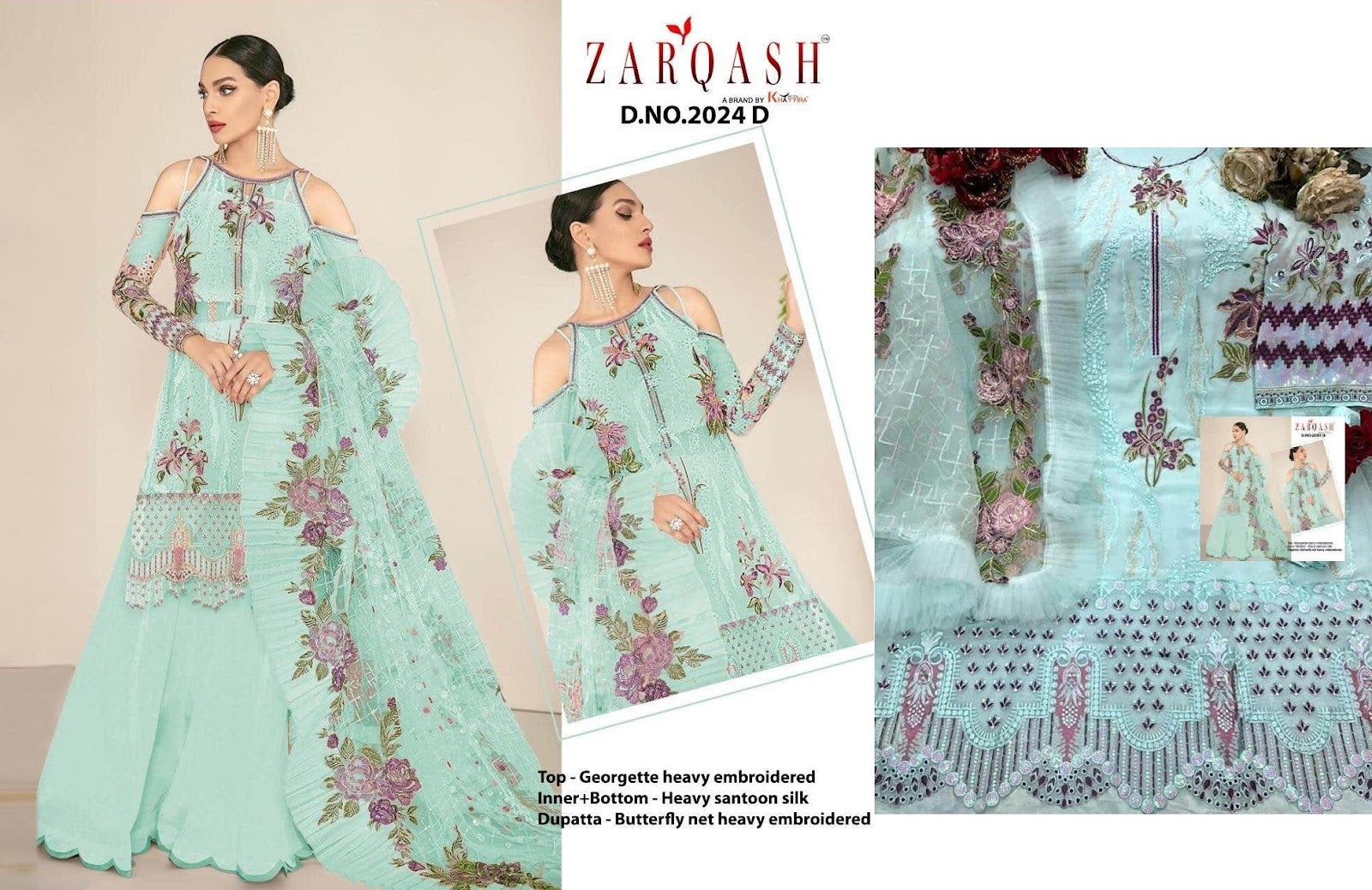 Z 2024 Zarqash Georgette Pakistani Salwar Suits