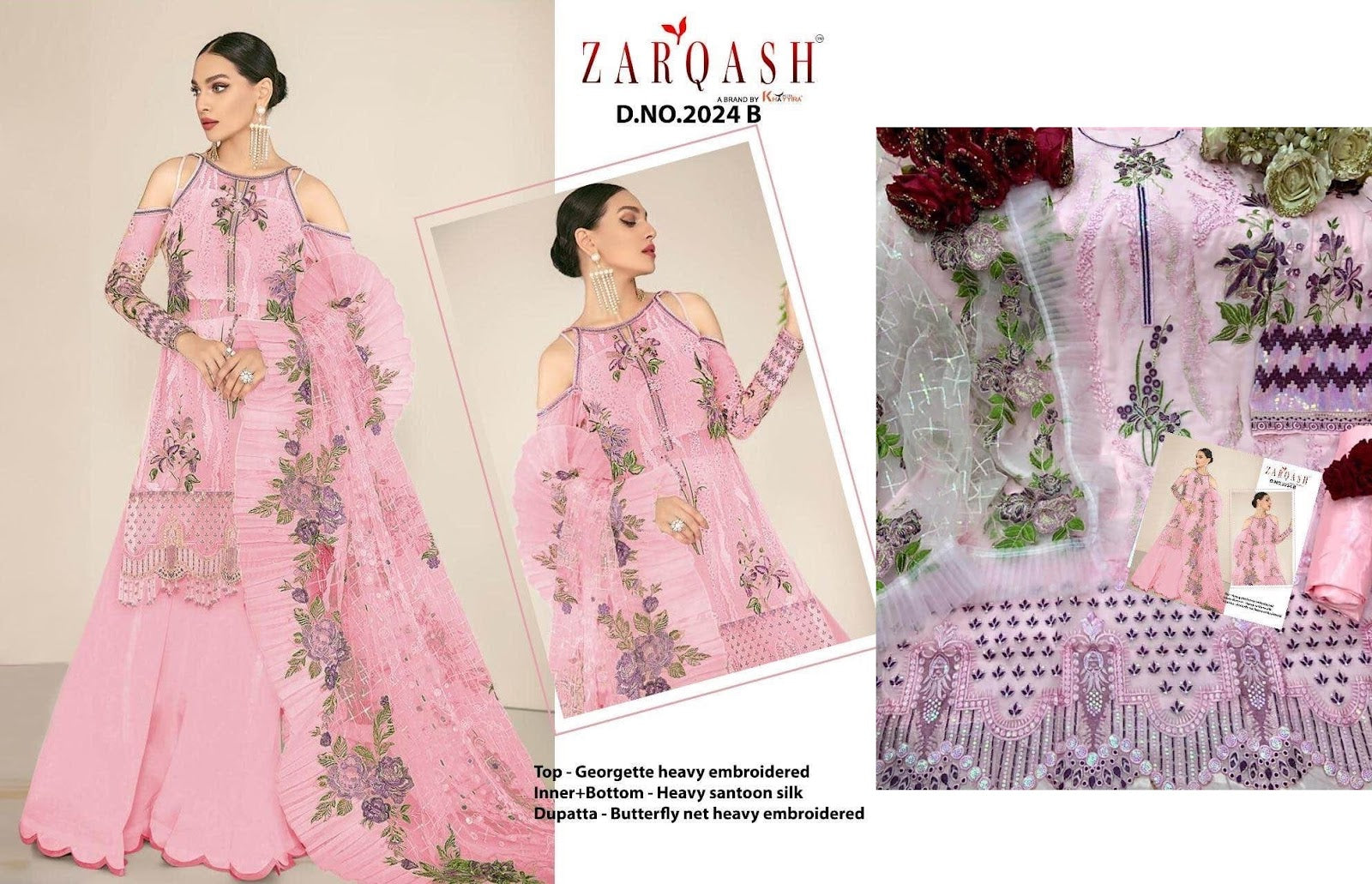 Z 2024 Zarqash Georgette Pakistani Salwar Suits