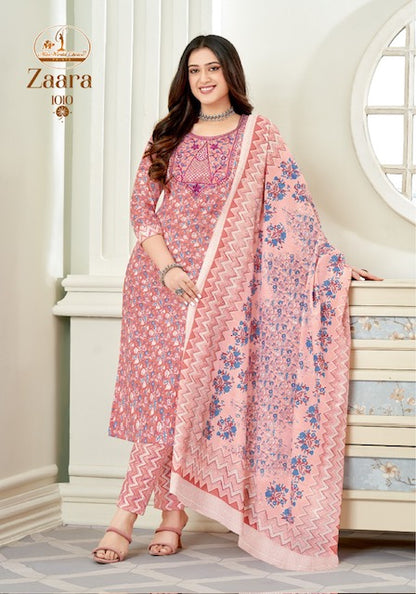 Zaara Vol 1 Miss World Choice Slub Cotton Pant Style Suits