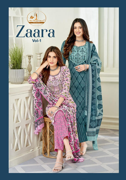 Zaara Vol 1 Miss World Choice Slub Cotton Pant Style Suits