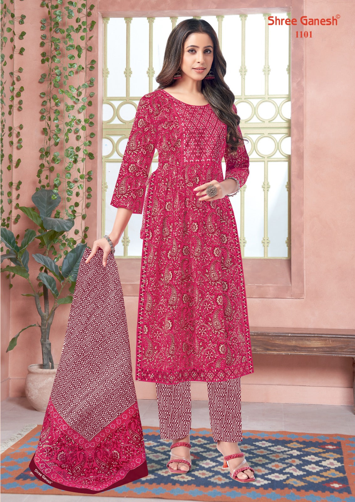 Zaara Vol 1 Shree Ganesh Cotton Readymade Pant Style Suits