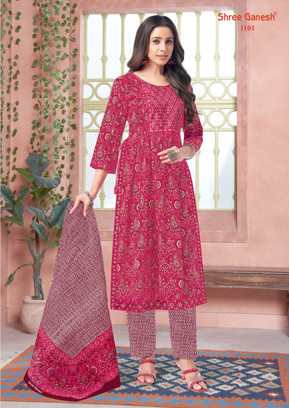 Zaara Vol 1 Shree Ganesh Cotton Readymade Pant Style Suits