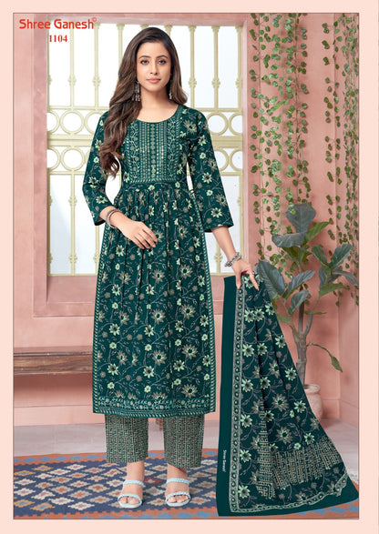 Zaara Vol 1 Shree Ganesh Cotton Readymade Pant Style Suits