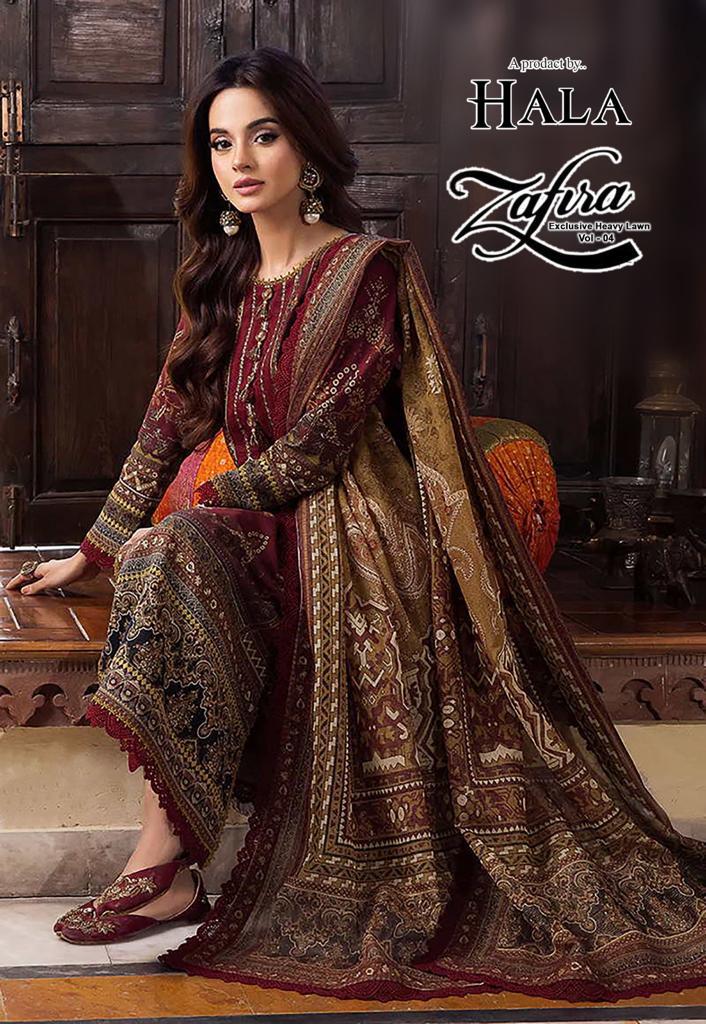 Zafira Vol 4 Hala Cotton Karachi Salwar Suits
