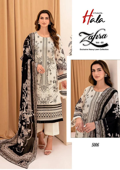 Zafira Vol 5 Hala Lawn Cotton Karachi Salwar Suits