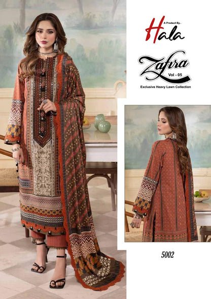 Zafira Vol 5 Hala Lawn Cotton Karachi Salwar Suits