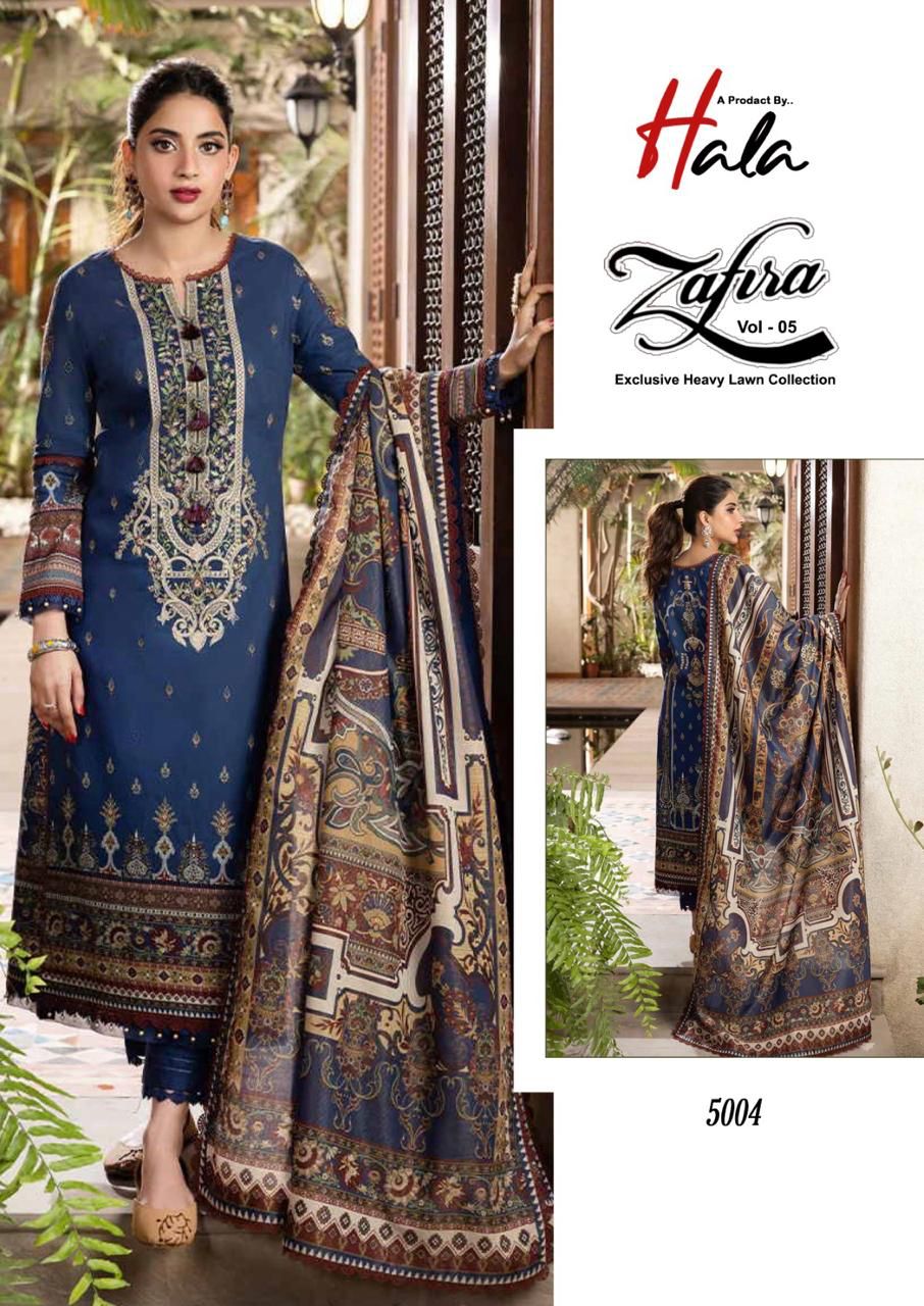 Zafira Vol 5 Hala Lawn Cotton Karachi Salwar Suits