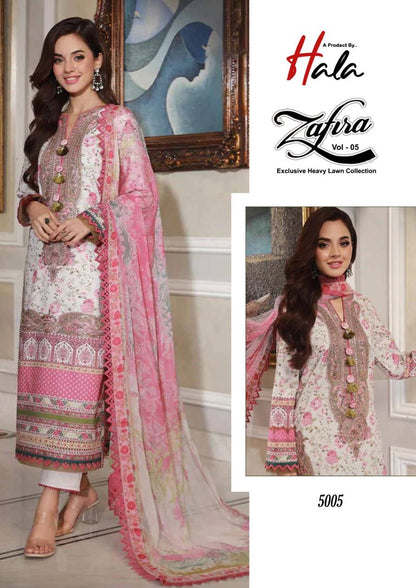 Zafira Vol 5 Hala Lawn Cotton Karachi Salwar Suits