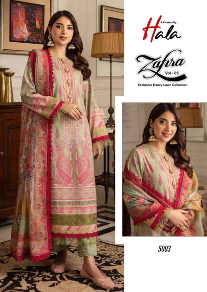 Zafira Vol 5 Hala Lawn Cotton Karachi Salwar Suits
