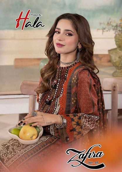 Zafira Vol 5 Hala Lawn Cotton Karachi Salwar Suits