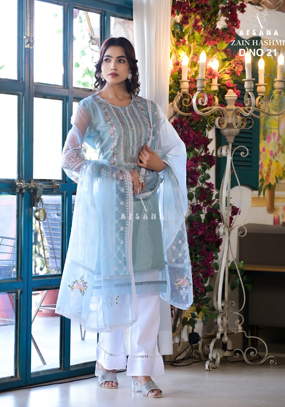 Zain Hashmi-21 Afsana Organza Readymade Pant Style Suits