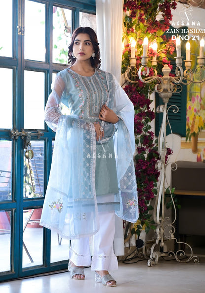 Zain Hashmi-21 Afsana Organza Readymade Pant Style Suits