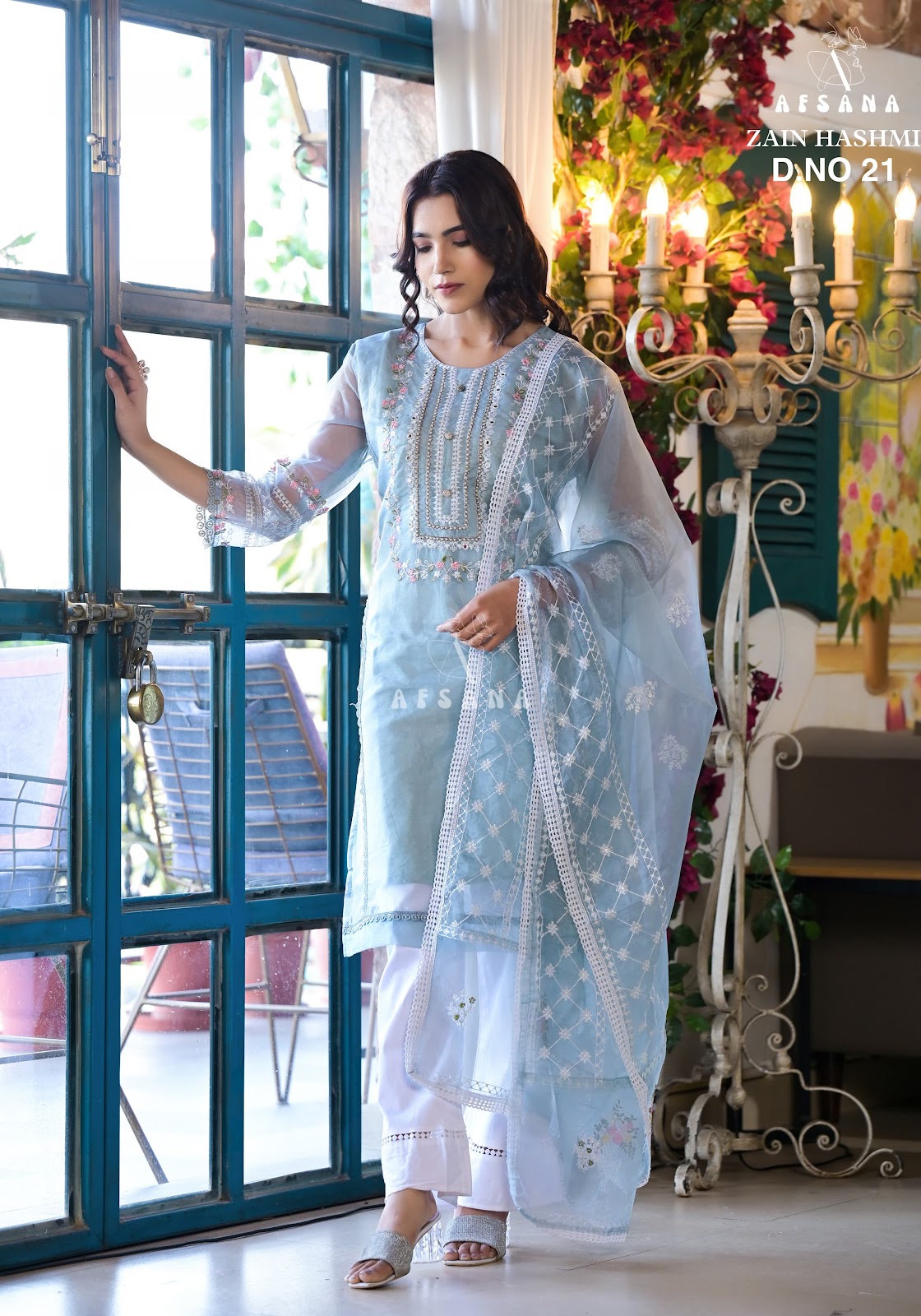 Zain Hashmi-21 Afsana Organza Readymade Pant Style Suits