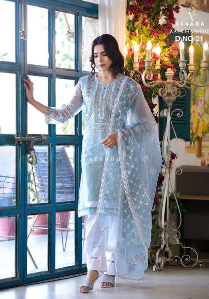 Zain Hashmi-21 Afsana Organza Readymade Pant Style Suits