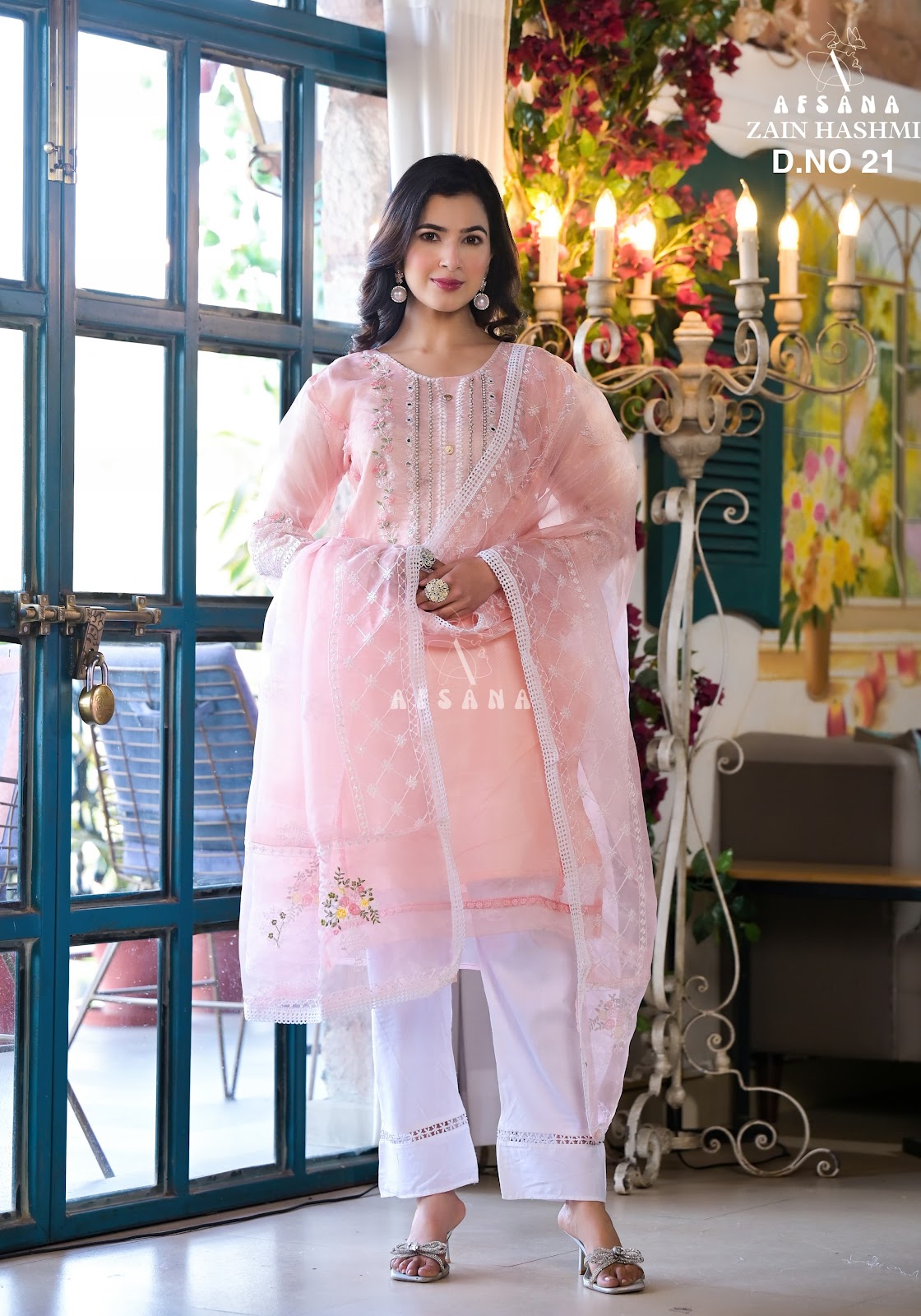 Zain Hashmi-21 Afsana Organza Readymade Pant Style Suits