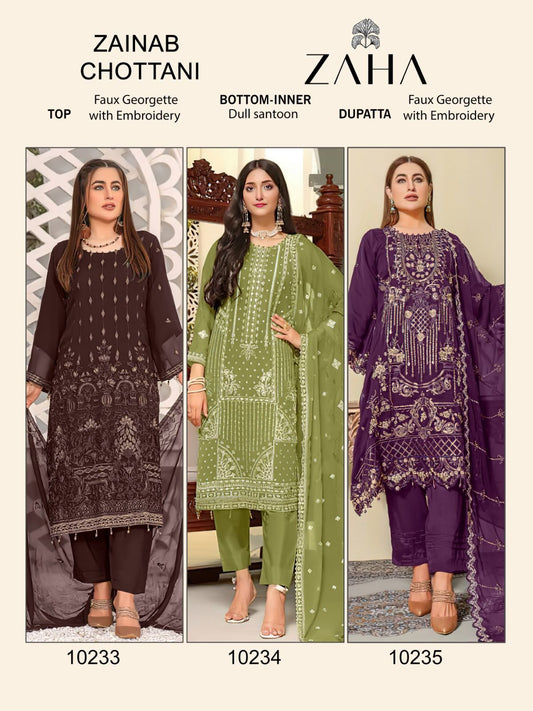 Zainab Chottani Zaha Georgette Pakistani Salwar Suits