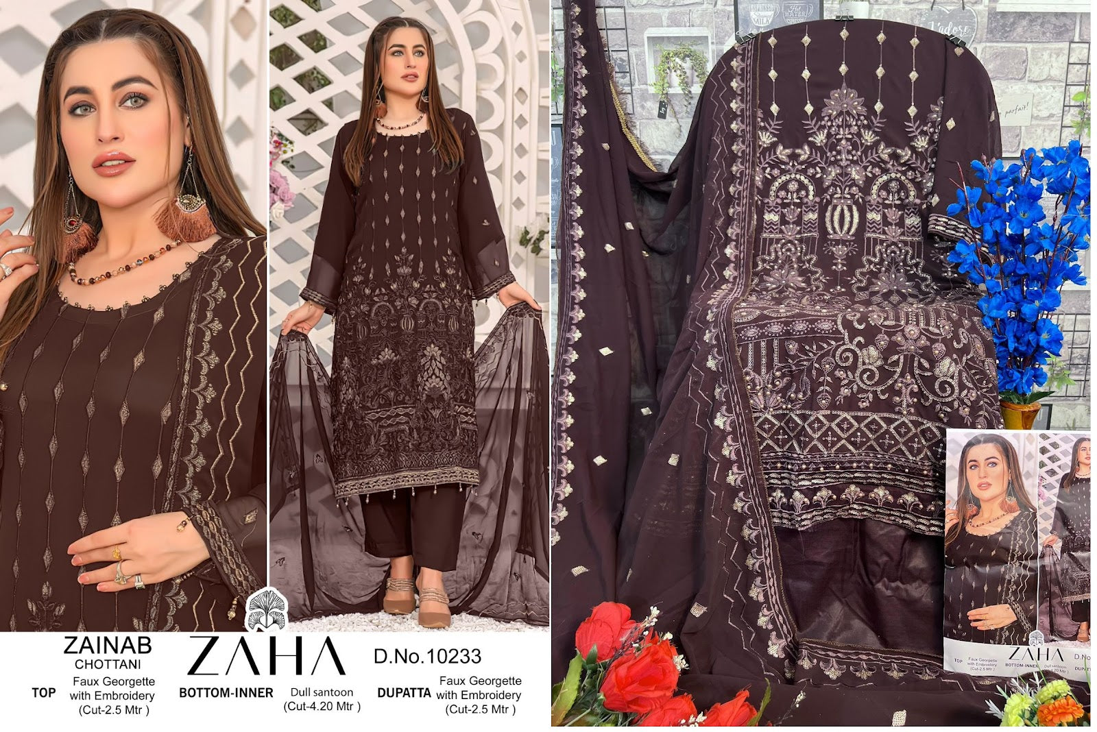 Zainab Chottani Zaha Georgette Pakistani Salwar Suits