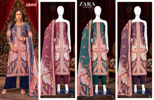 Zara-2290 Bipson Prints Viscose Velvet Suits