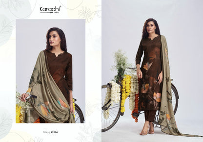 Zara-27001 Karachi Prints Jaam Silk Pant Style Suits