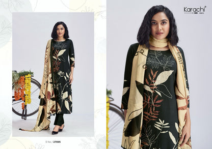 Zara-27001 Karachi Prints Jaam Silk Pant Style Suits