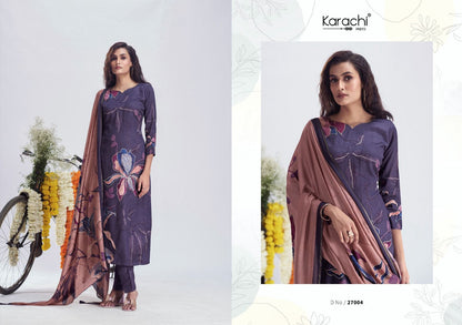 Zara-27001 Karachi Prints Jaam Silk Pant Style Suits