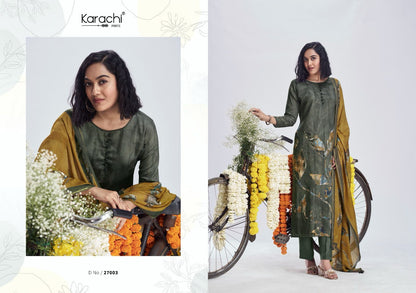 Zara-27001 Karachi Prints Jaam Silk Pant Style Suits