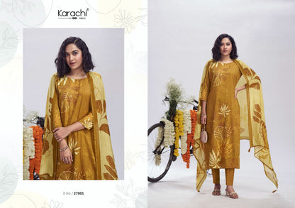 Zara-27001 Karachi Prints Jaam Silk Pant Style Suits