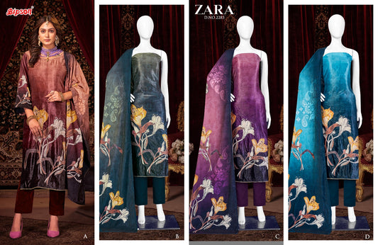 Zara 2285 Bipson Prints Viscose Velvet Suits